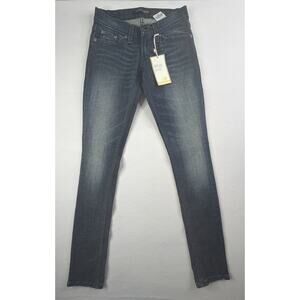 Levis 524 Jeans Womens 0M Superlow Skinny Low Rise Dark Wash Stretch 24.5 32 NWT